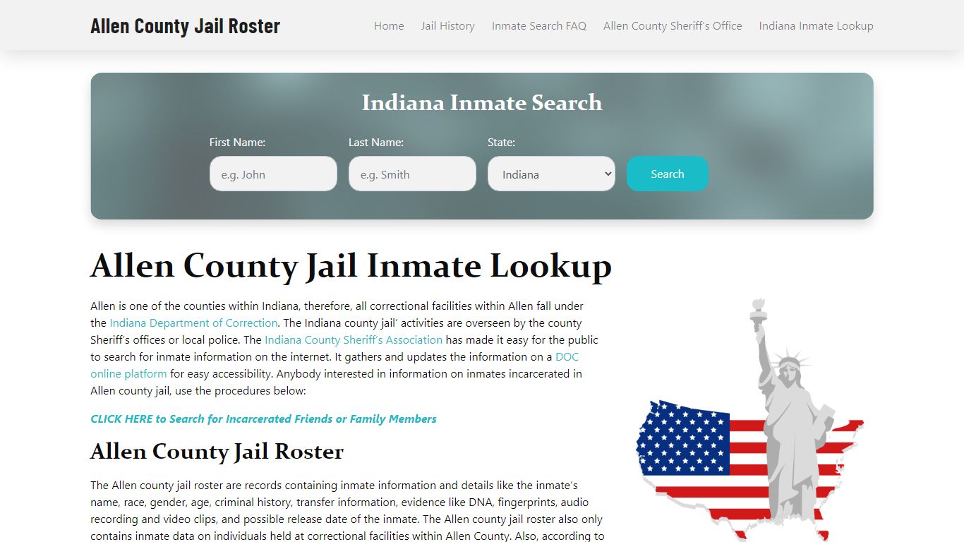 Allen County Jail Roster Lookup, IN, Inmate Search